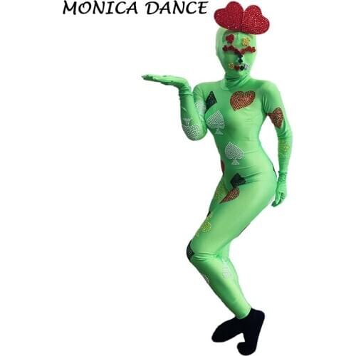 Sexy Stage Female DJ Outfit Women Nightclub Jumpsuit Headwear Rave Gogo Costume Festival Clothing Cosplay Halloween Costume