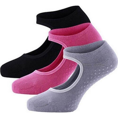1 Pair Women Yoga Socks Quick-Dry Anti Slip Silicone Gym Pilates Ballet Socks Fitness Sport Socks Cotton Breathable Elasticity