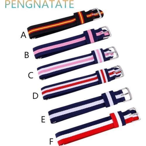 1PCS Multicolor soft Nylon Straps Comfortable to wear Watch straps 20mm New Nylon Watch band watch strap ring buckle PENGNATATE