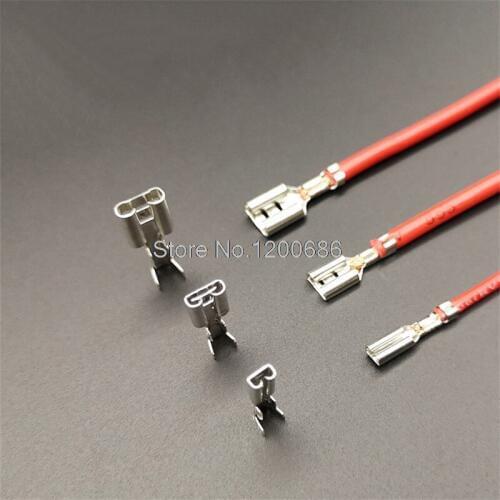 10CM Custom 2.8 /4.8 /6.3 Female Male Spade Connector wire harness with Insulating Sleeves