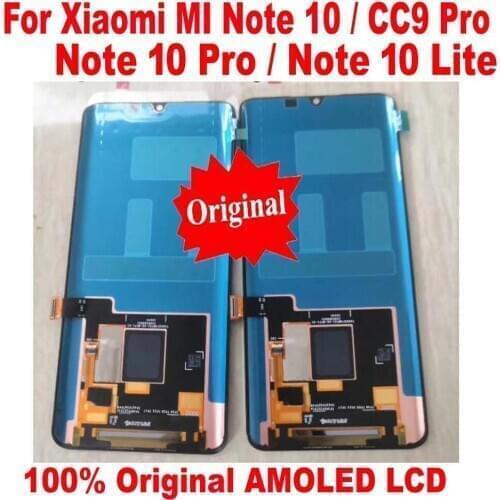 100% Original AMOLED For Xiaomi Mi CC9 Pro Note10 LCD Display Touch Screen Digitizer Assembly Note 10 Lite Glass Sensor Pantalla
