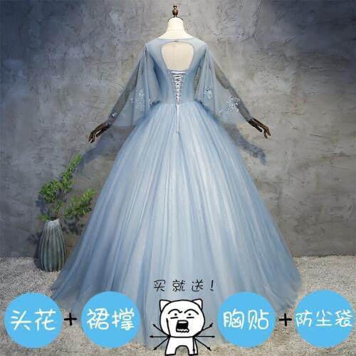 100%real luxury dragonfly wing sleeve lady gown vintage ball gown royal Medieval Renaissance Victorian dress Belle ball