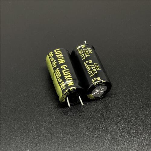 100pcs 1000uF 16V G-LUXON LU Series 10x20mm Low Impedance High Ripple 16V1000uF Aluminum Electrolytic capacitor