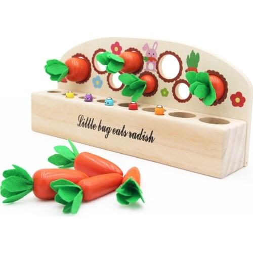 2021 New Montessori Early Learning Educational Carrots Memory Toy Catch Caterpillar Kindergarten Teaching Aid Material Quality