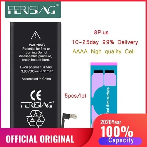5Pcs/lot 100% Capacity Cell Phone Battery For iPhone 8 Plus 8P Repair bateria Replacement Batteries 8Plus Fast Delivery