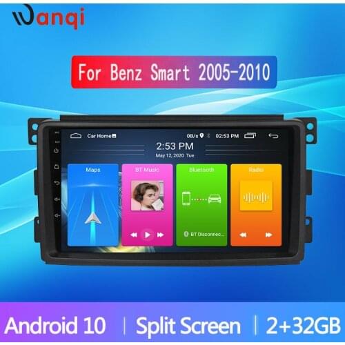 9 Inch Car Multimedia Player For Benz Smart Fortwo 2005-2010 Android10 Car Audio Navigation GPS Accessories BT Stereo Radio
