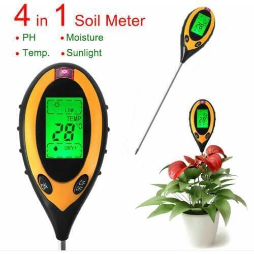 4 in 1 PH Soil Tester Water Moisture Sunlight Test Meter For Garden Flower Plant