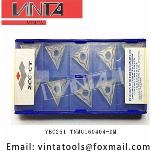 Free shipping high quality 10pcs/lots YBC252 YBC152 YBC251 TNMG160404-DM cnc carbide turning inserts cutting blade tools