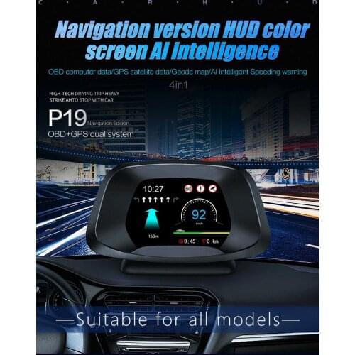 Head-up display car style speeding warning windshield projector warning system universal automatic display