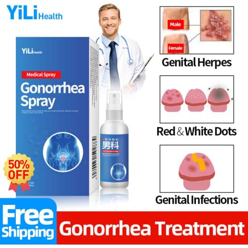 Gonorrhea Infection Medicine Spray Syphilis Treatment Liquid Genital Herpes Remove Balanitis Red Antibacterial Remove Odor Men