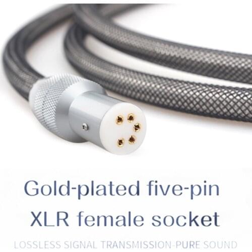 LP Vinyl Record Tonearm Cable Signal Cable XLR Five-Core Female Socket Ded Q81F