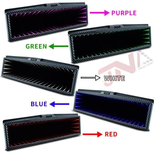 Carbon Look 3D LED Car Rear Mirror Universal Racing Car Styling CLIP-ON Rear View Mirror