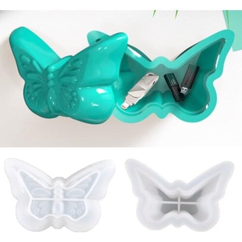 Butterfly Storage Box with Lid Epoxy Resin Mold Bowl Dish Jewelry Holder Casting Silicone Mould DIY Crafts Ornament Mold