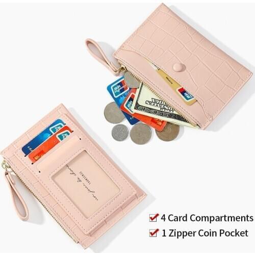 Bisi Goro New Ultra-Thin Short Wallet Ladies Credit Card Holder Mini Creative Money Bags Multifunctional Women Zipper Coin Purse