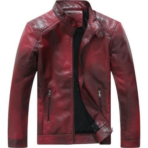 NEW Men Casual Motorcycle Leather Jackets Coat Men Autumn Fashion Stand Collar Faux Leather Jacket Coats Men jaqueta de couro