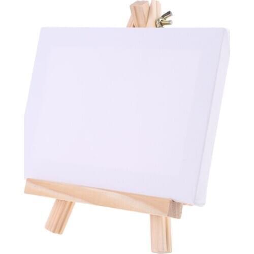 Mini Canvas Natural Wood Easel Set For Art Painting Drawing Craft