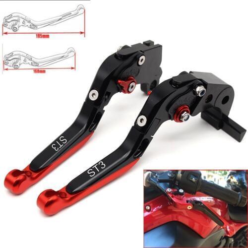 Motorcycle CNC Adjustable Foldable brake Clutch Levers for Ducati ST3/S/ABS 2003-2007 with Logo (ST3)