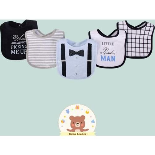 Bobo Leader Hudson Baby Newborn baby bibs 100% Cotton 5PCS Set (Soft Infant cloths baby accessories)