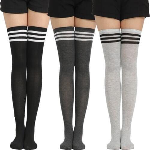 Girls Stripe Lolita Socks Fashion Stockings Casual Thigh High Over Knee Acrylic Colour Comic High Socks Female Long Knee Sock