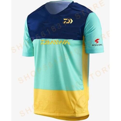 2022 NEW DAIWA Fishing Clothing Short Sleeve Summer Fish Prints Fishing Shirt Breathable Quick Drying Clothes XXS-5XL Large S