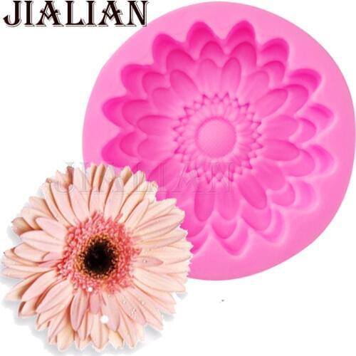 New 3D chrysanthemums Soap mold Flowers silicone moulds candle molds Sunflower cake decoration tools wholesale T0959