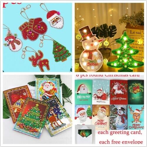 New style christmas tree decoration gift 5d diamond painting Christmas Keychain / Greeting Card christmas decorations for home