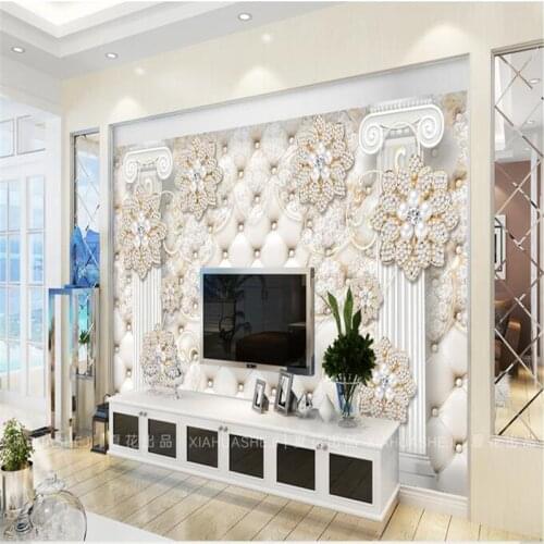 Beibehang package Roman column diamond jewelry-woven paper papel de parede 3d TV contracted large mural wall papers home decor
