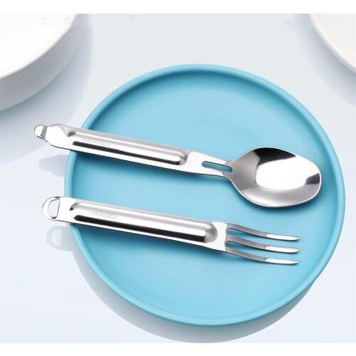 Nextool Portable Outdoor Fork Spoon Set Tableware Dinnerware Healthy Stainless Steel 2-in-1 Detachable Tableware For Xiaomi