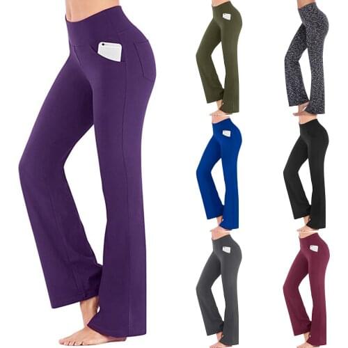 Sport Trousers Women Yoga Pants Workout Fitness Clothing Jogging Running Pants Gym High Waisted Solid Yoga Pants With Pocket
