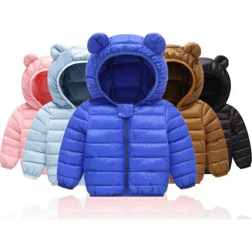 Autumn Winter Warm Kids Jackets 0-4 Years Baby Girls & Boys Jackets Cute Ears Outerwear Children Cotton Padded Jackets For Girls
