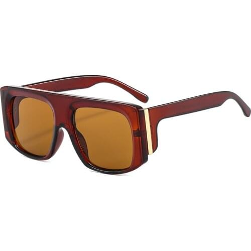 Trending Products 2021 Vintage Steam Punk Sunglasses Women Men Oversized Square Steampunk Sun Glasses Female Simple Versatile UV