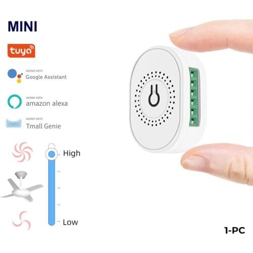 Wifi Mini DIY Smart Fan Speed Switch Ceiling Fan Controller Voice Timer Tuya Smart Life APP Remote Control For Alexa Google Home