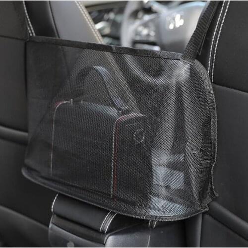 Universal Car Red Line Net Drink Food Holder Seat Back Storage Box Basket Tool Container Rear Storage Bag Car Ice Trash Bag