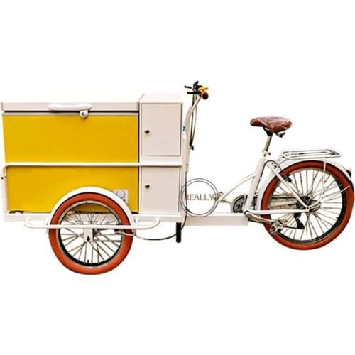 Ice Cream Bike Cargo Bicycle Freezer Fridge Inside Mobile Food Tricycle For Sale