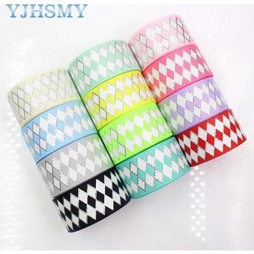 YJHSMY 178178 25mm 10yards/lot Ripple geometry ribbon thermal transfer lattice wedding accessories DIY handmade material