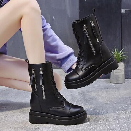 2021 Women new fashion Boots Autumn Platform Gothic Shoes Boots Fashion Winter Women High Heel side Zipper Warm Boots size 34-39
