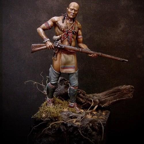 1/24 Cherokee Warrior, 18th century, Resin Model figure GK, Unassembled and unpainted kit
