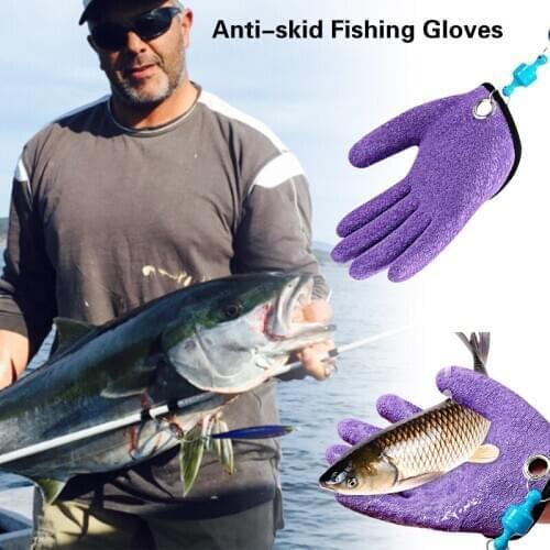 1Pc Fish Catching Gloves Anti-slip Fisherman Protect Hand Fishing Aids Full Finger Fish Gloves