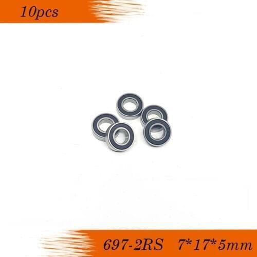 10pcs 697-2RS Bearing 697RS 697 7x17x5 ABEC-3 Shielded Miniature MINI Deep Groove Ball Bearings, Single Row