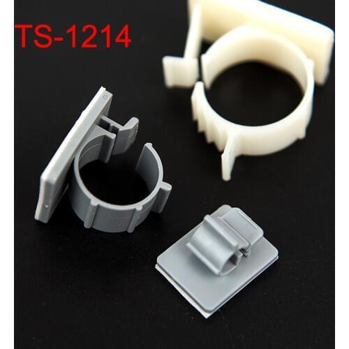 20pcs TS-1214 24.5x30 24.5*30 14mm Dia Gray Two Stage Adjustable Self Adhesive Network Cable Wire Clip Buckle Fixed Mount Holder