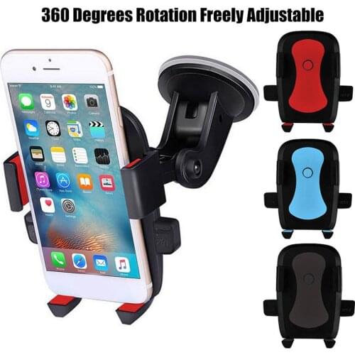 360 Degrees Rotation Universal Suction Cup Auto Lock Bracket Support 4-6.8inch Car Phone Holder Clip Lazy Phone Stand