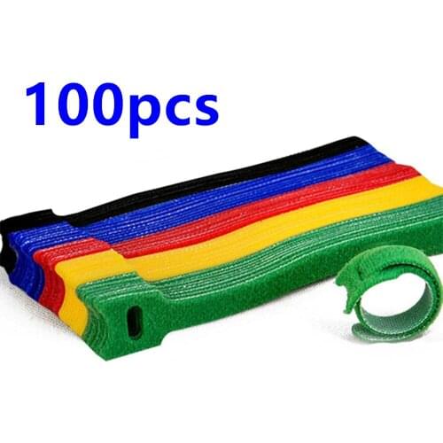 50pcs /100pcs Releasable Cable Ties Colored Plastics Reusable Cable ties Nylon Loop Wrap Zip Bundle Ties T-type Cable Tie Wire