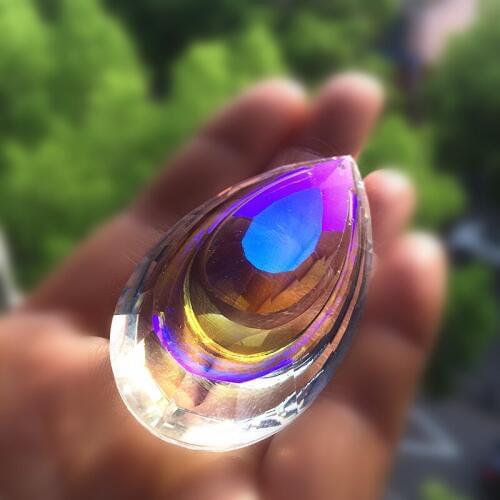 63mm AB K9 Crystal Double Drop Shape Chandelier Pendants Cristal Curtain Part Window Suncatcher DIY Christmas Tree Hanging Decor