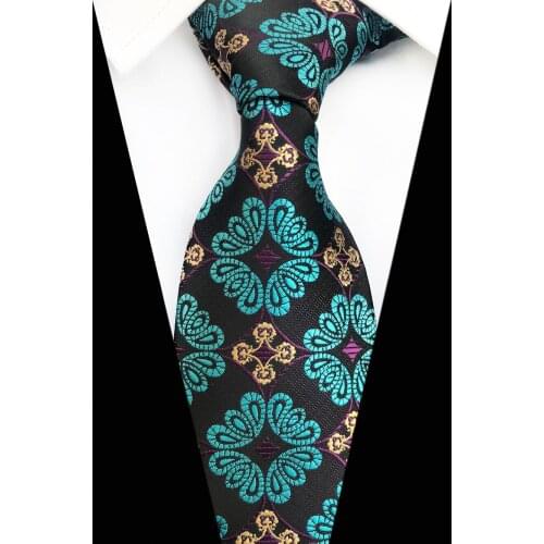8CM Unique Design Men Fashion Tie Woven High Level Paisley Floral Necktie for Groom Wedding Party