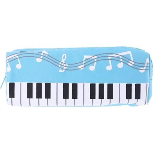 Music Notes Piano Keyboard Pencil Case Large Capacity Pen Bags Stationery Office School Supplies B95C