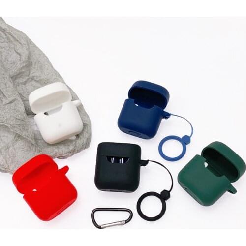 For QCY T12S Case Cute Silicone Earphones Cover With Straps Protective Non-slip Protection Cases Covers For QCY T 12s Cover