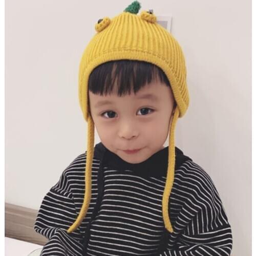 Dinosaur Children Knit Hat Crochet Baby Dinosaur Hat Baby Warm Hat With Earmuffs Earflap Woolen Cap Kids Accessories New