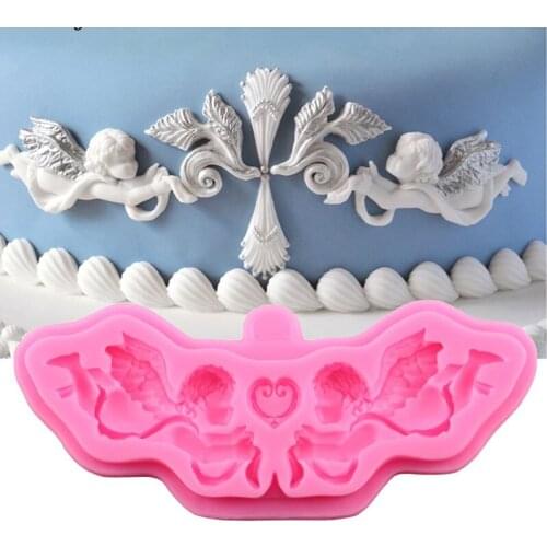 European Relief Angel Silicone Molds DIY Wedding Chocolate Fondant Mold Cupcake Topper Cake Decorating Tools Candy Resin Moulds