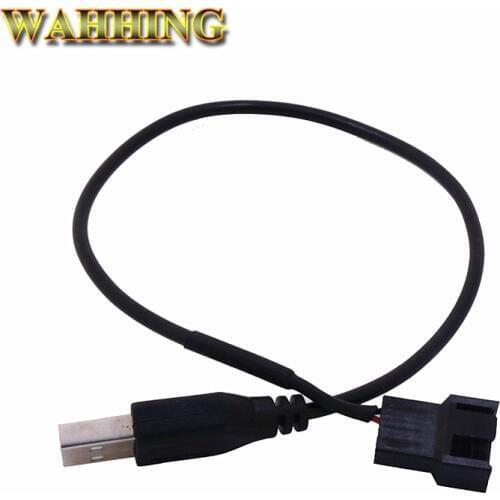 5/10pcs 3/4 Pin Computer PC Fan Power Cable Connector Adapter 5V Connect 3pin or 4pin fan to USB Adapter Cable 30cm HY1591