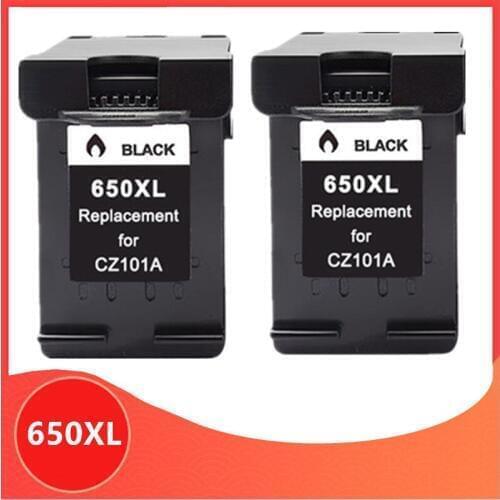 2PC Black Compatible Ink Cartridge 650XL Replacement for hp650 for hp 650 xl Deskjet 1015 1515 2515 2545 2645 3515 4645 Printer